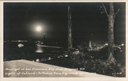 Moonlight on the Bay From Telegraph Hill Postcard