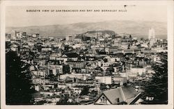 Birdseye View of San Francisco and Bay and Berkeley Hills Postcard
