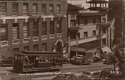 Cable Car on California Street Hill Postcard