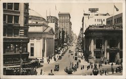 Grant Ave & Market St Postcard