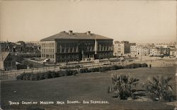 Tennis Court and Mission High School San Francisco, CA Postcard Postcard Postcard