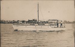 Sailing boat "Rosa" down the river Postcard