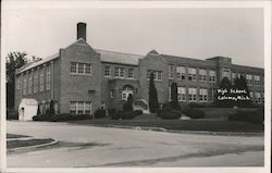 High School Building Postcard