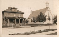 Sacred Heart Church and Parsonage Postcard