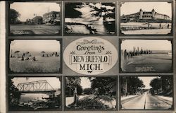 Greetings from New Buffalo Michigan Postcard Postcard Postcard