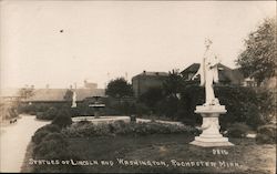 Statues of Lincoln and Washington Postcard