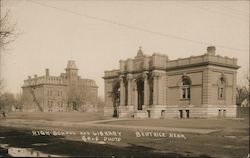 High School and Library Postcard