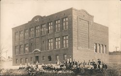 School and Children Postcard