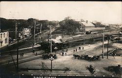 Rail Yards on First Street Postcard