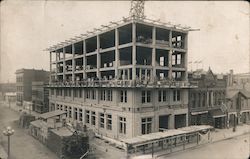 Construction of the 1st National Bank Building Postcard