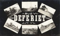 Busy Views from Deferiet NY, Beach Series Postcard