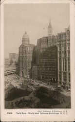 Park Row - World and Tribune Buildings New York City, NY Postcard Postcard Postcard