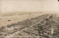 Hudson River and Docks from Singer Tower Postcard