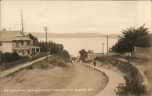 Looking Out Into Yaquina Bay From Hill Top Newport Oregon