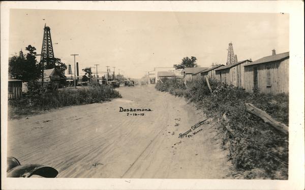 Oil Rigs and Field Desdemona Texas