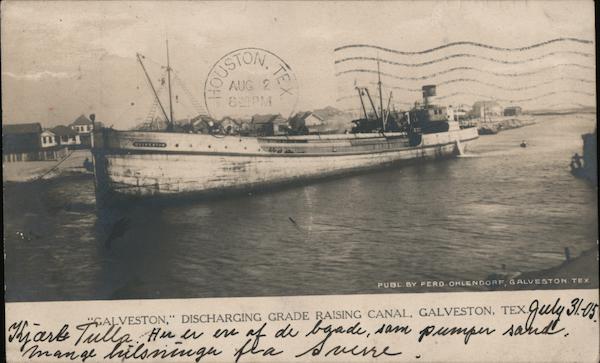 Discharging Grade Raising Canal Galveston Texas