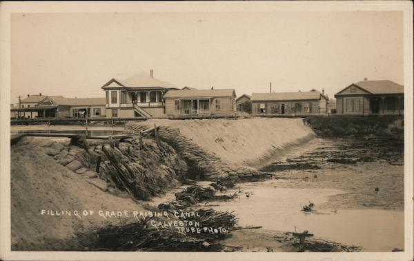 Filling of Grade Raising Canal Galveston Texas Trube Photo