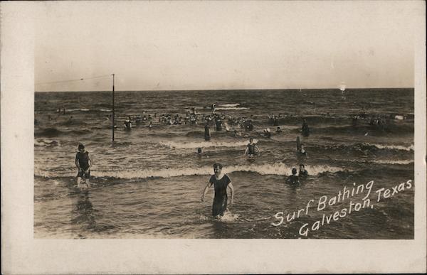 Surf Bathing Galveston Texas