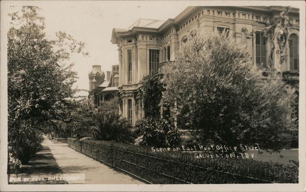 Scene on East Post Office Street Galveston Texas