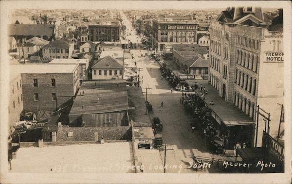Bird's Eye View of Tremont Street, looking South Galveston Texas