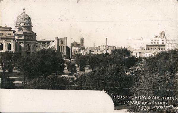 Birds eye View Overlooking City Park Galveston Texas