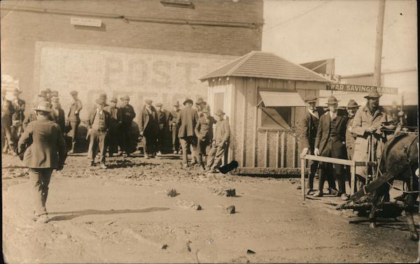 Crossing Muddy Street with Horses Ranger Texas