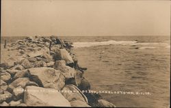 Breakwater, Charlestown Beach Postcard