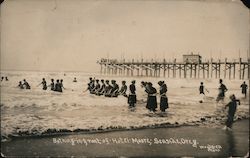 Bathing in front of Hotel Moore Postcard