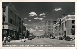 Pine Street Looking North Abilene, TX Postcard Postcard Postcard