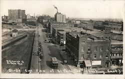 Bird's Eye View of El Paso, looking East Postcard