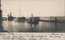 Seawall Bridge and Canal Galveston, TX Postcard Postcard Postcard