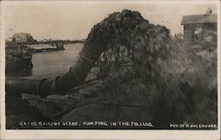 Grade Raising Scene, Pumping in the Filling Postcard