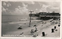 Beach Scene at Murdoch's Bathhouse Postcard