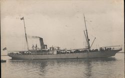 Long American Boat Postcard