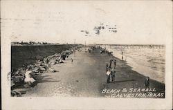 Beach and Sea Wall Postcard