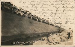 Sitting on the Sea Wall Galveston, TX Maurer Photo Postcard Postcard Postcard