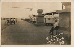 Boulevard on Galveston Beach Texas Trube Photo Postcard Postcard 