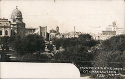 Birds eye View Overlooking City Park Postcard