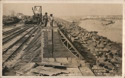 Construction of the Sea Wall Postcard