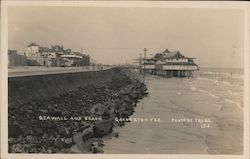 Seawall and Beach Postcard