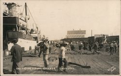 Unloading Banana Steamer Postcard