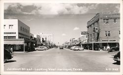 Jackson Street Looking West Harlingen, TX Postcard Postcard Postcard