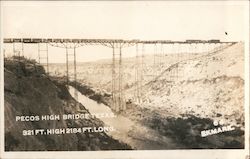 Pecos High Bridge Texas Postcard