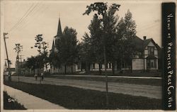 Views of Prentice, church steeple, houses Postcard