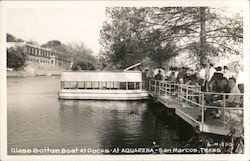 Glass Bottom Boat at Docks at Aquarena San Marcos, TX Postcard Postcard Postcard