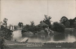 Lagoon, Milwaukee Hospital Grounds Postcard