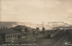 Depot and Railyards Green River, WY Postcard Postcard Postcard