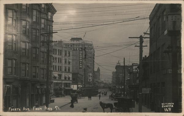 Fourth Avenue from Pine Street Seattle Washington