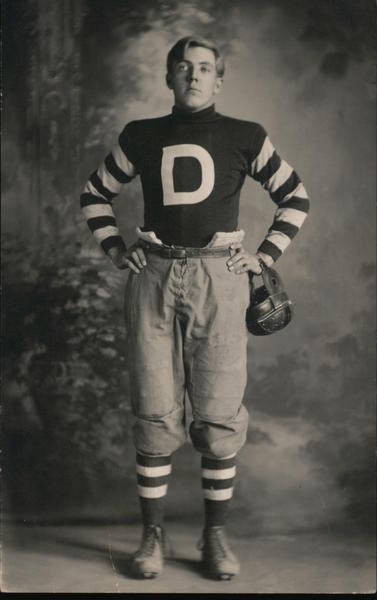 Football Player Wearing D Sweater Studio, c1920