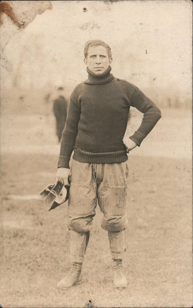 Football Player in Turtleneck Sweater